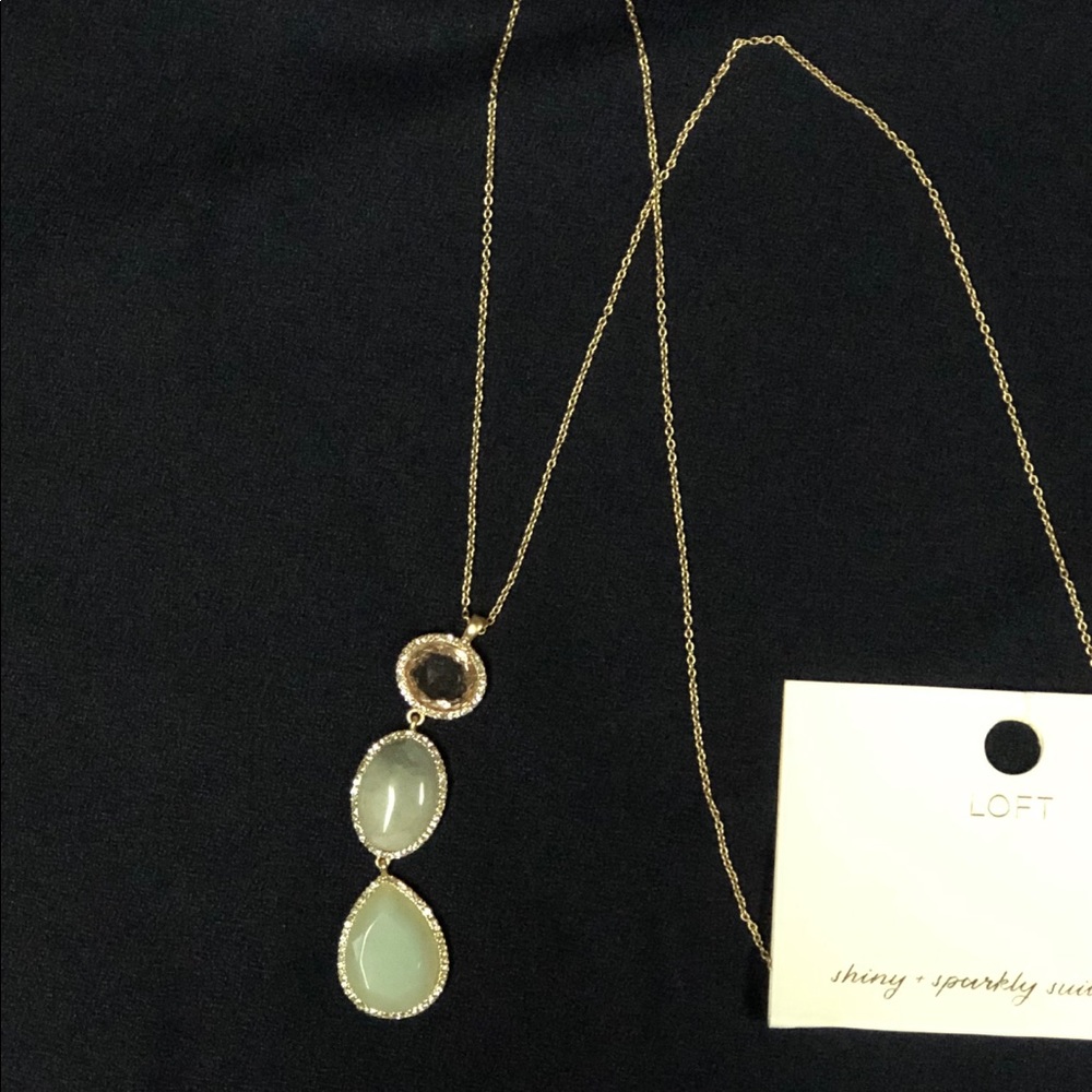 NWT LOFT PAVE DROP PENDANT NECKLACE - Picture 2 of 4
